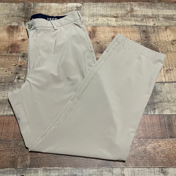 IZOD Golf | Men's Khaki 4 Pocket Stretch Performance Golf Pants Sz 36x32 - Picture 1 of 5